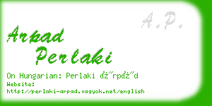 arpad perlaki business card